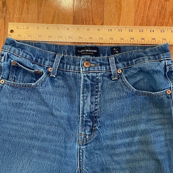 Lucky Brand Authentic Straight Crop Blue Jeans Size 10/30 Pockets - Picture 10 of 14